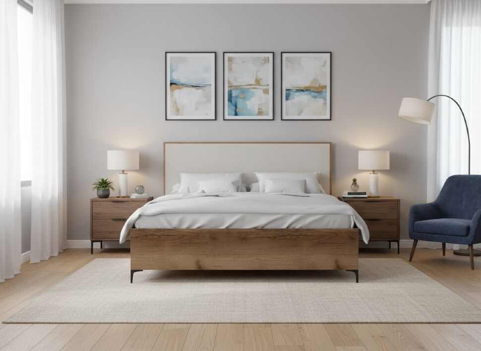 Харди кровать Дуб Делано Темный / Супермат Джелато