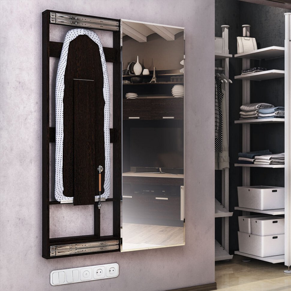 Гладильная доска Смарт БТС с зеркалом (Венге)