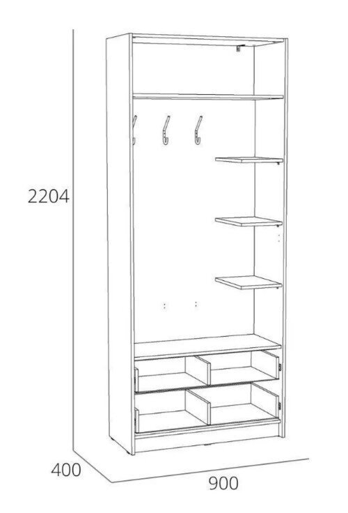 НМ 014.64 Шкаф комбинированный Оттавия Антрацит/Дуб золотой