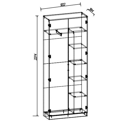 Шкаф двухдверный Тоскана (MLK) 384