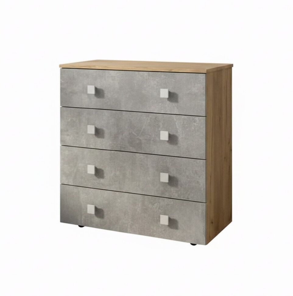 Комод Лофт-4 Дуб Крафт / Бетон ателье