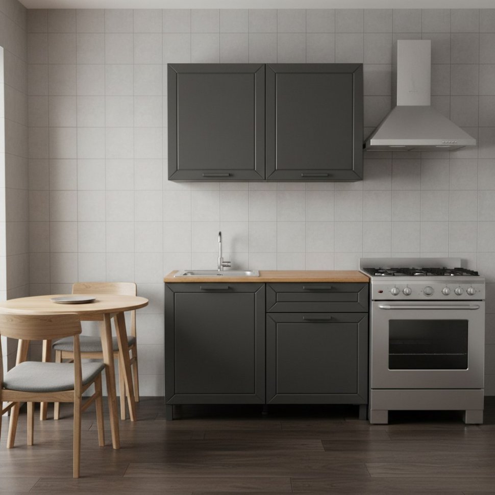 Кухня Мадрид 1200 диамант серый