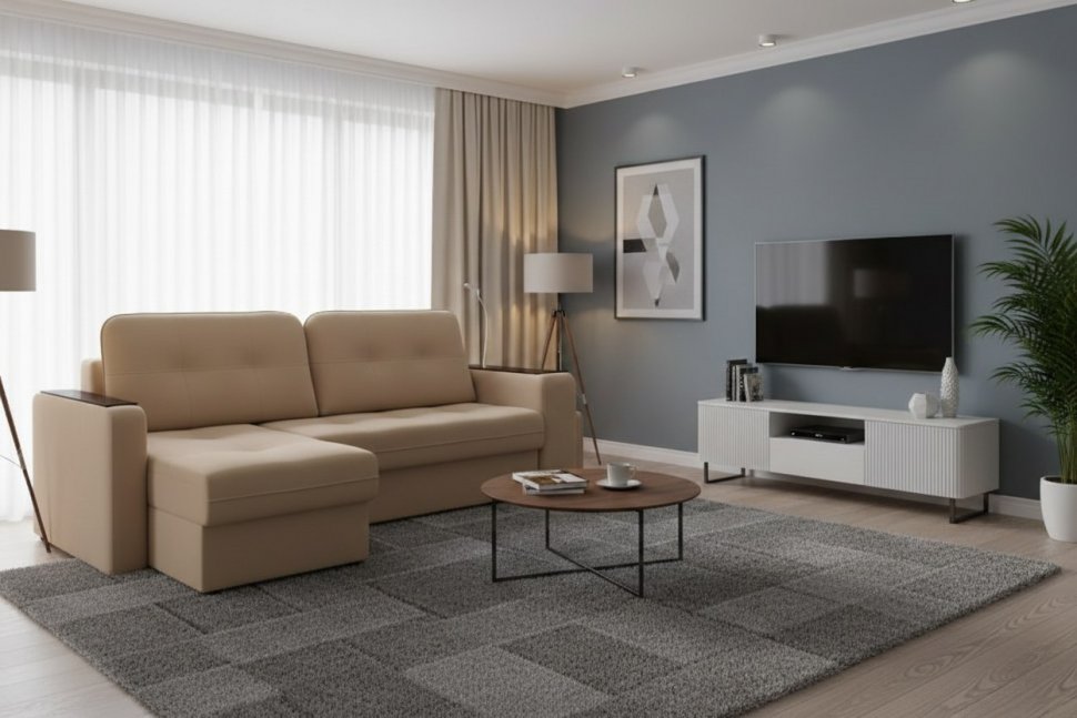 Диван угловой Smart 4 Б3-1Пф-2Т-Б4 Велюр Velutto 05