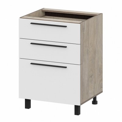 Шкаф кухонный напольный с ящиками 60 см Этна 6с3я (Софт Вайт)