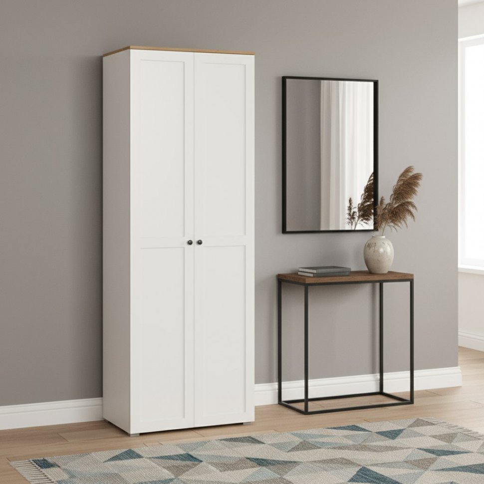 Остин Шкаф 13.224 Белый шагрень/Дуб Вотан