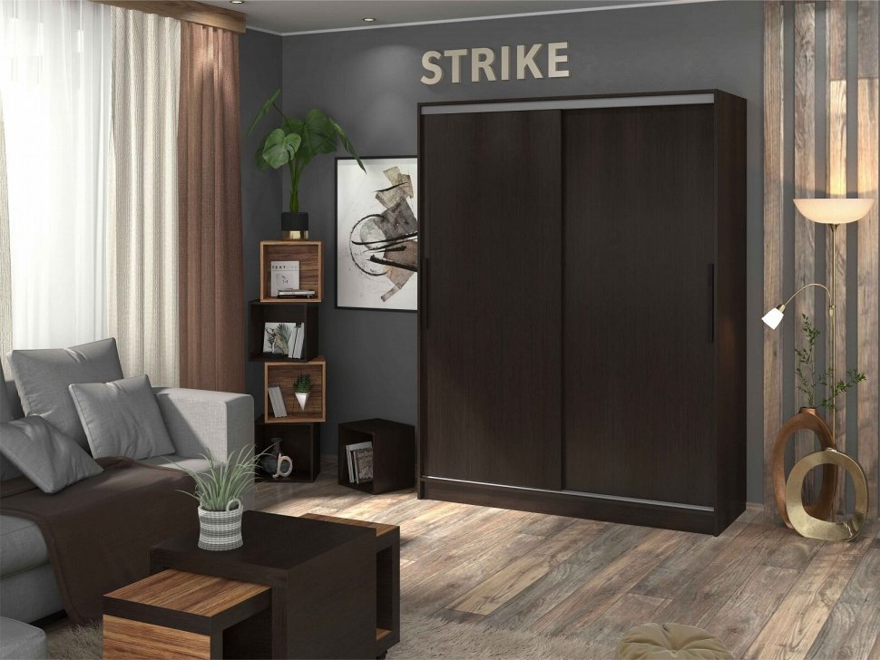 Шкаф-купе Strike 1600 без зеркал Глазов-мебель (Венге)
