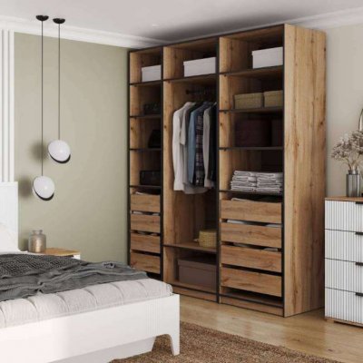Гардеробная Квадро (Ижмебель) (2000) Комплект 2.1 Дуб Вотан