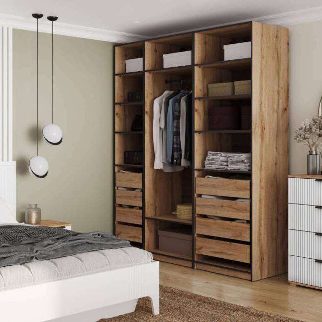 Гардеробная Квадро (Ижмебель) (2000) Комплект 2.1 Дуб Вотан