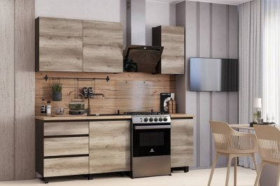 Кухня Энигма 1,6 м, Дуб каньон, венге