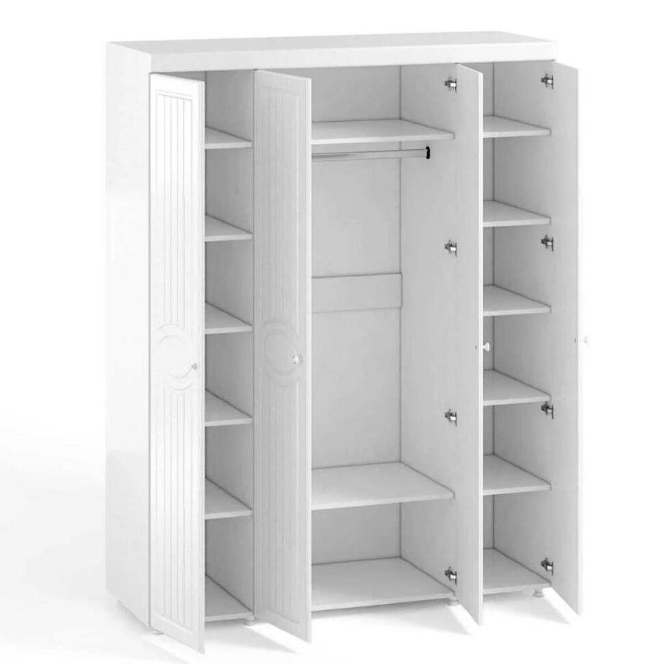 Шкаф 4-х дверный Монако МН-59 белое дерево