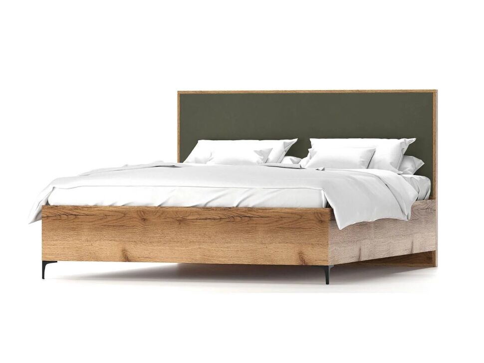 Харди кровать Дуб Делано Темный / Грин софт 