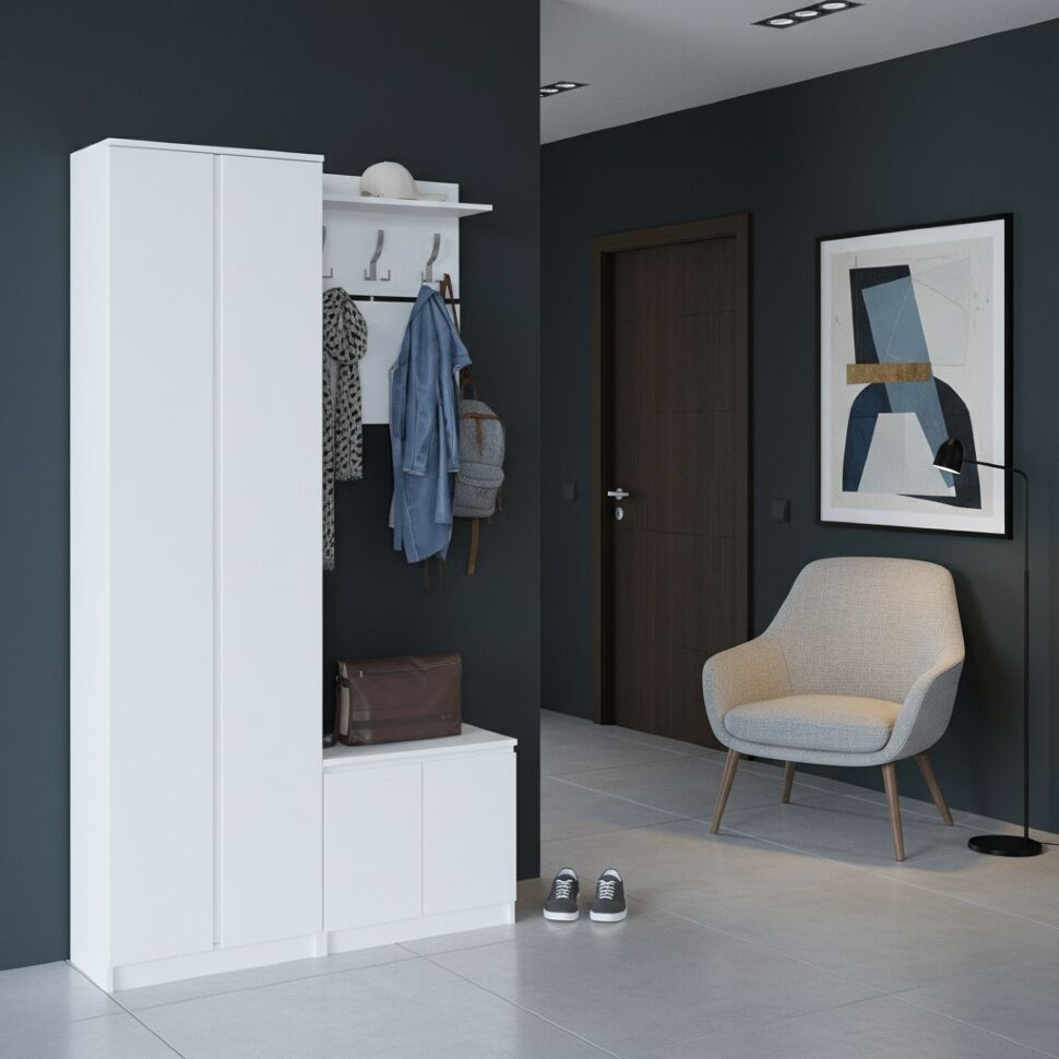 Прихожая ВШ-4 + ТП-11 + ШО-4 Белый