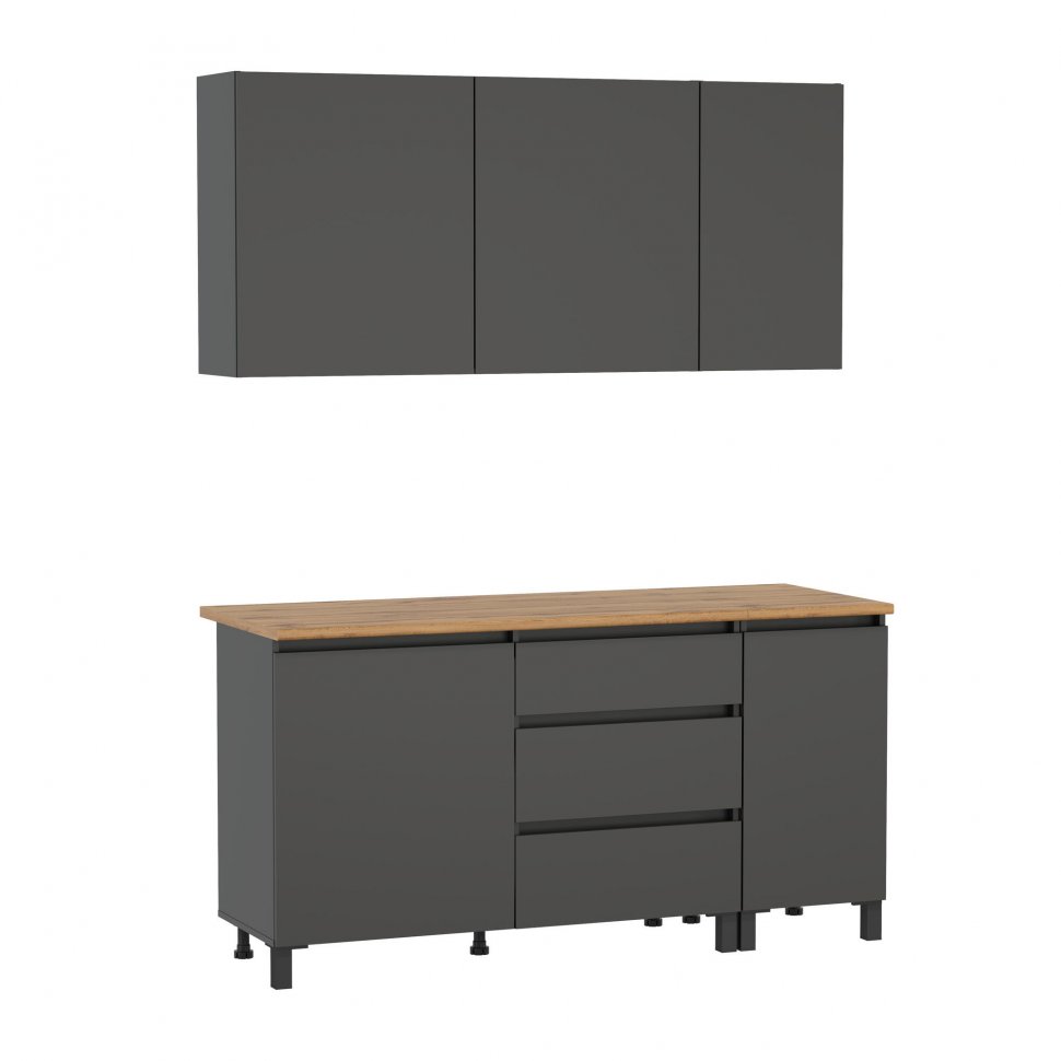 Кухня София 1600 диамант серый