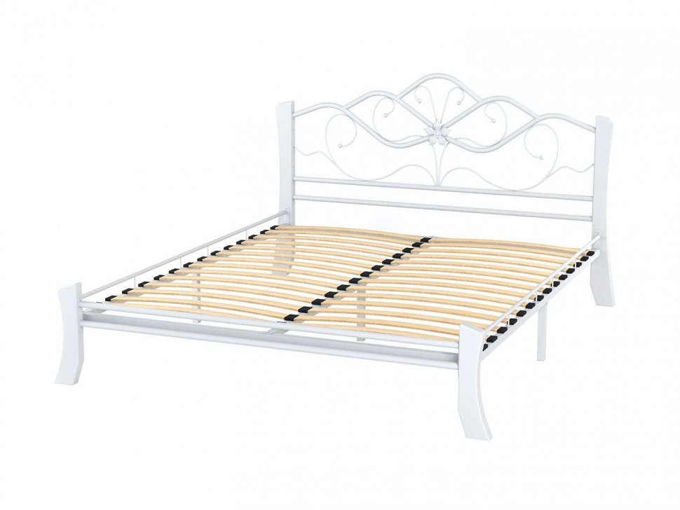 Антея Кровать двухместная 42.50 Металл белый