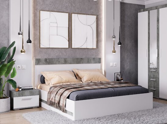 Кровать 160х200 Инстайл КР-04 (Семья Мебелони)