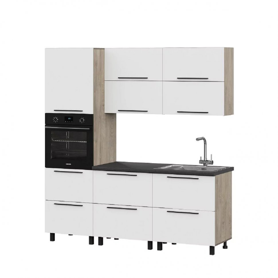 Кухня Этна 2 м. Комплект 1, софт вайт