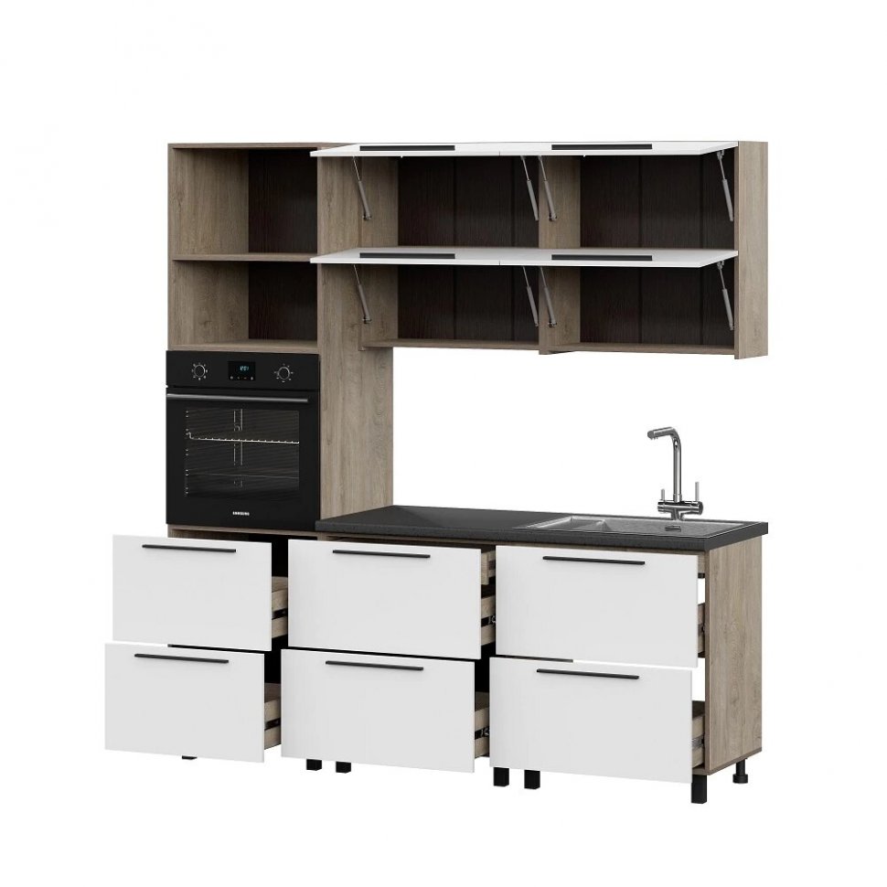 Кухня Этна 2 м. Комплект 1, софт вайт