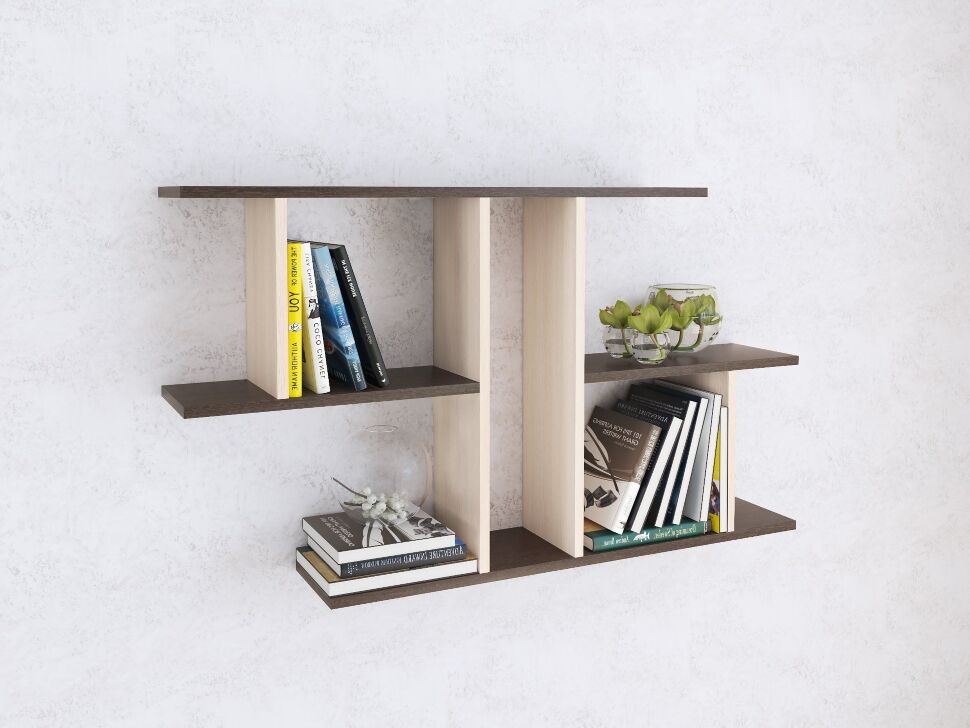 Полка навесная ПН-4 (ТЭКС) Венге / Дуб молочный