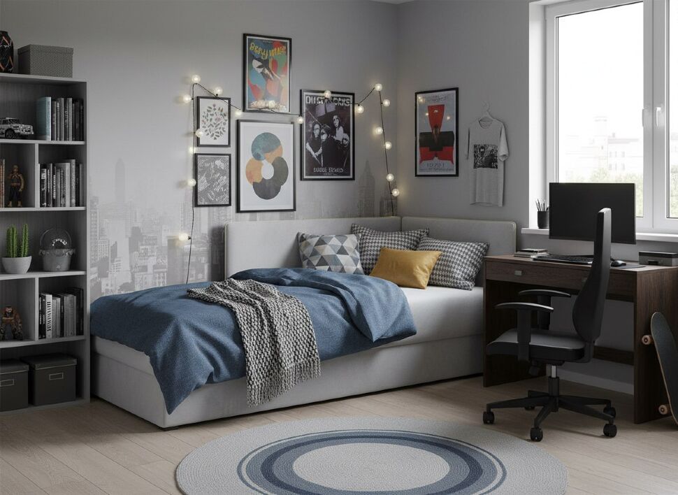 Тахта Mia правая Ультра смог+Madrit 982