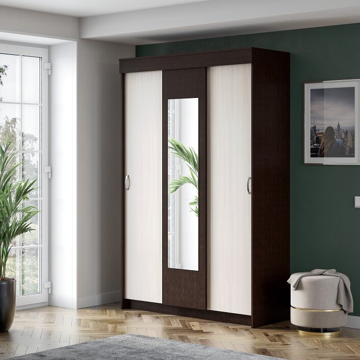 Шкаф-купе Бассо 1300 Венге / Дуб белфорд