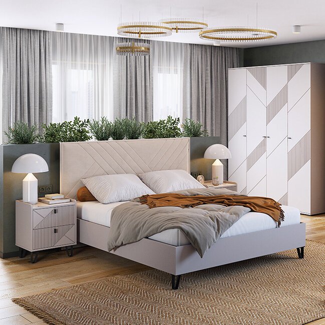 Кровать с мягким изголовьем 160х200 Кашемир (MLK) с подъемным механизмом