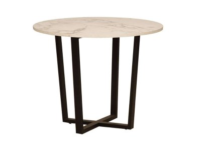 Стол обеденный 42.46 Бланко Белый мрамор/металл черный