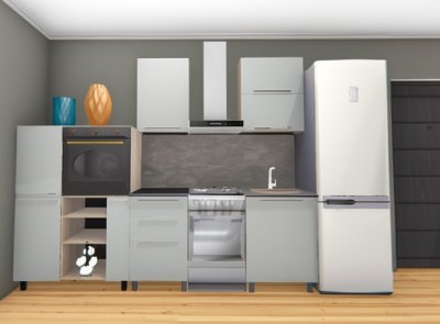 Кухня Этна 2,1 м. Комплект, софт грей