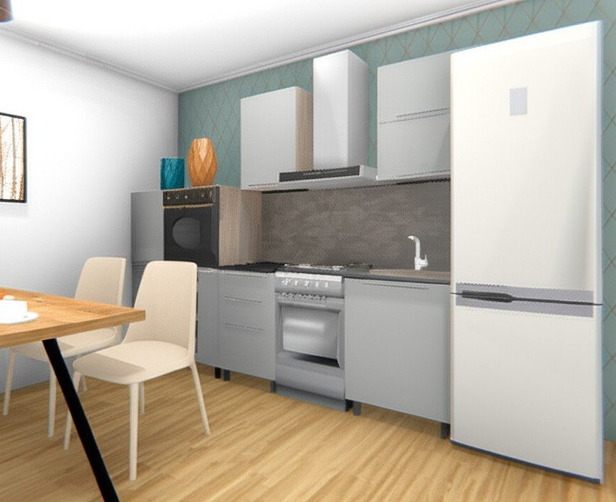 Кухня Этна 2,1 м. Комплект, софт грей