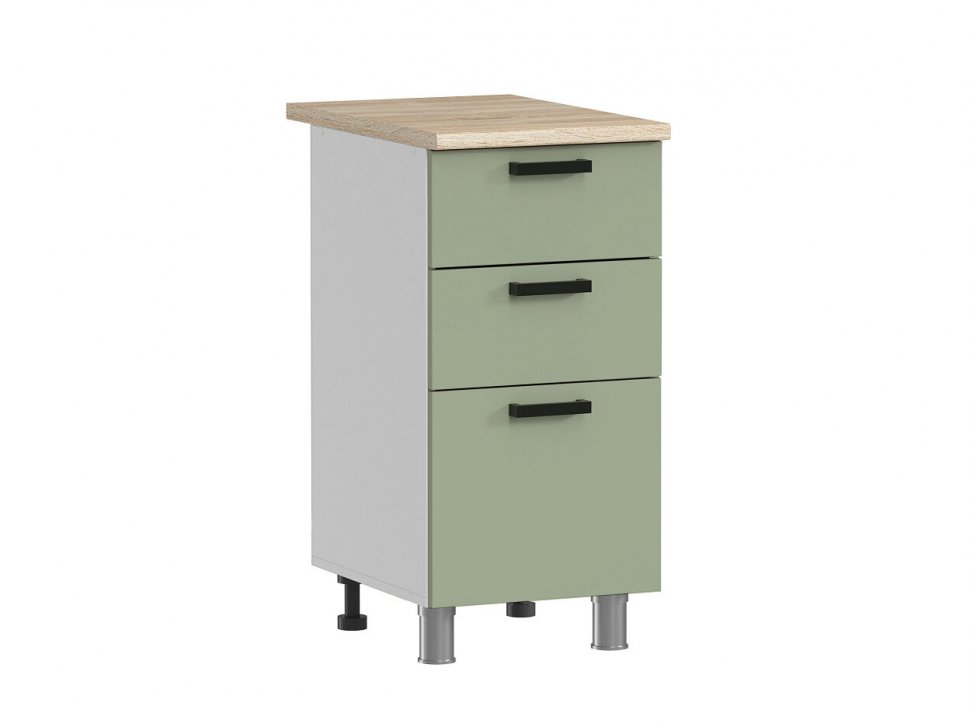 Кухня Аленушка 2м Лаванда Фисташка/Фисташка, черный (без столешницы)