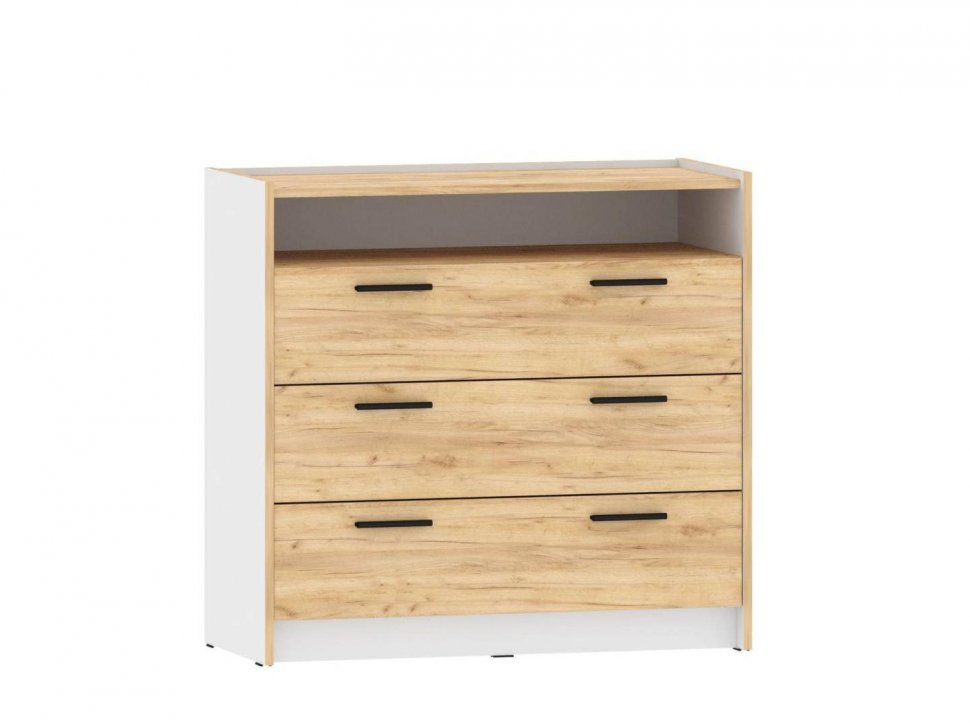 НМ 011.04 Комод Оттавия Белый/Дуб золотой