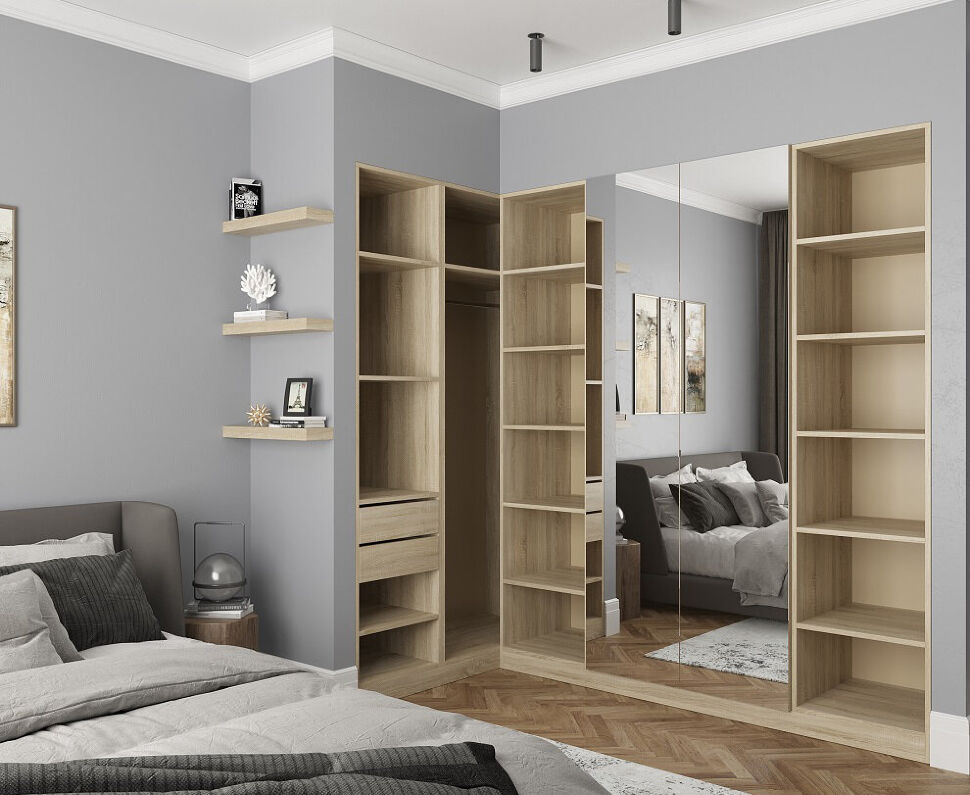 Дверь распашная с зеркалом 50 РУМ (Глазов) Дуб Сонома