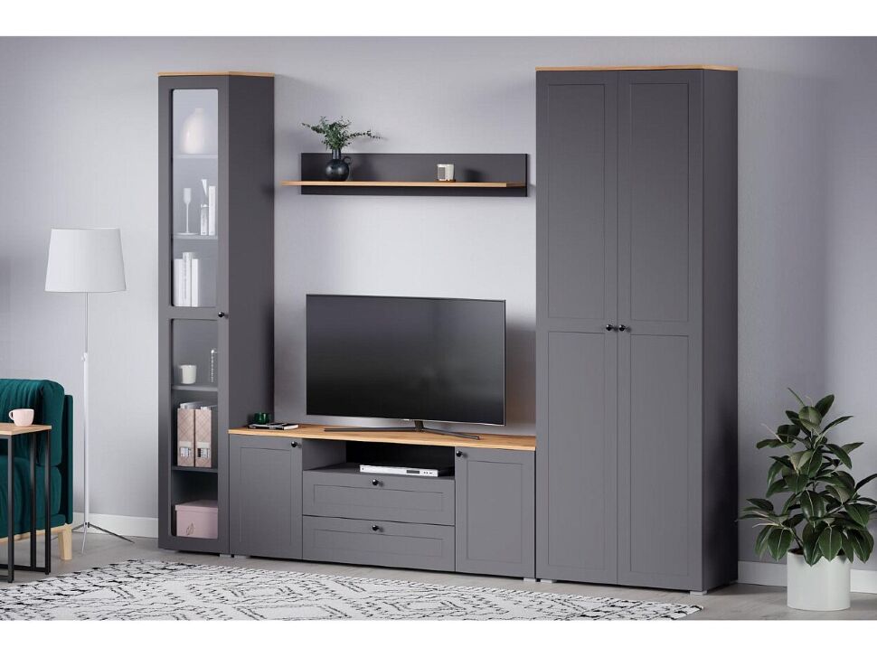 Остин Шкаф 16.307 графит/дуб золотой