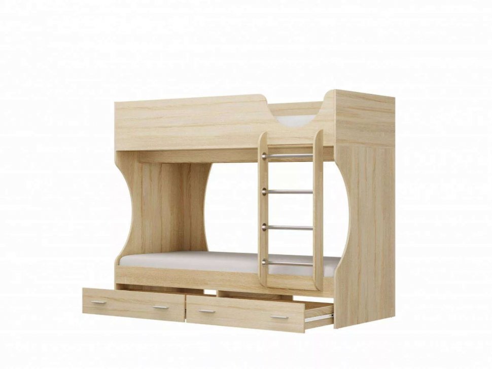 Кровать двухъярусная Д2 дуб сонома