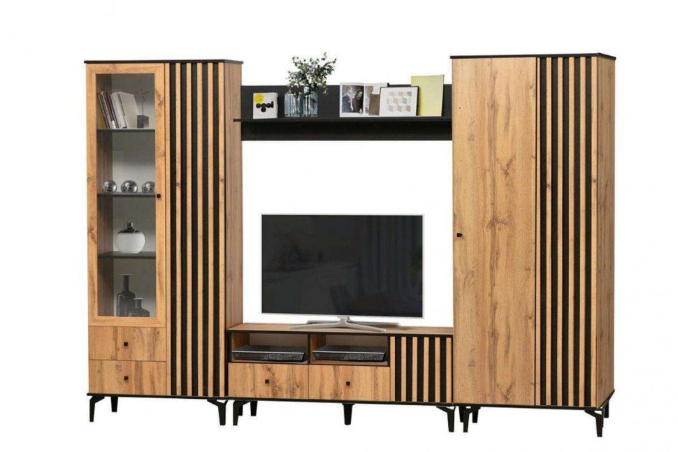 Шкаф для одежды Либерти 51.01 (опора h150) Дуб вотан/Черный