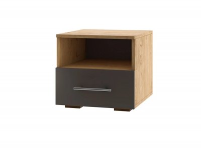 Бруно Тумба прикроватная Дуб Вотан / Серый графит