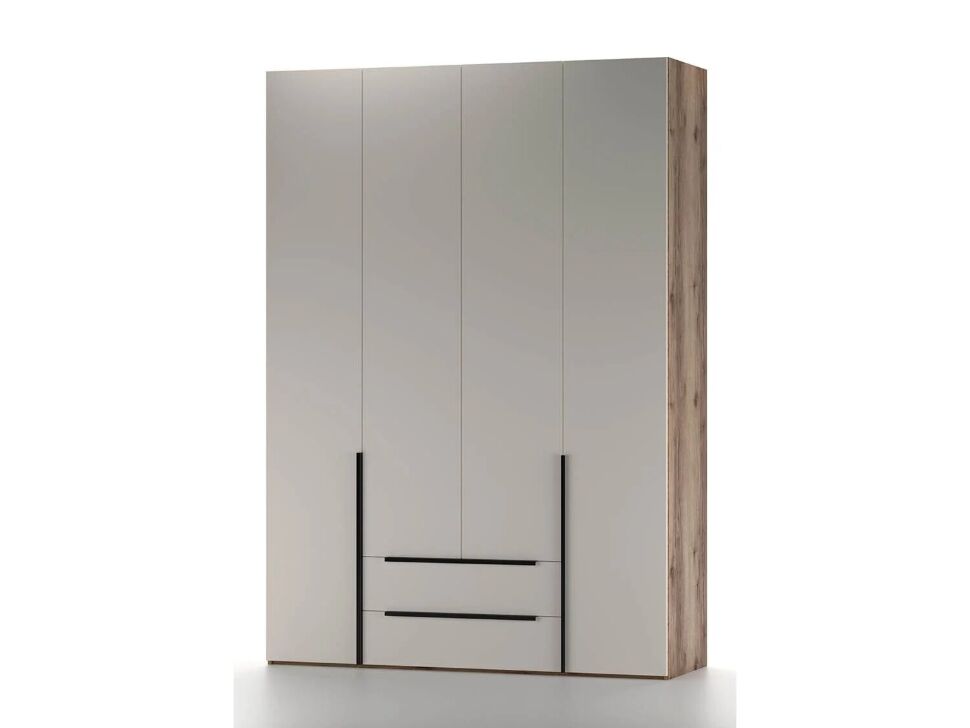 Харди шкаф четырехдверный Дуб Делано Темный / Супермат Джелато