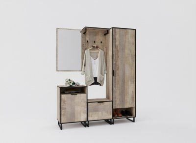 Прихожая Фолк-1 Дуб Гранж песочный