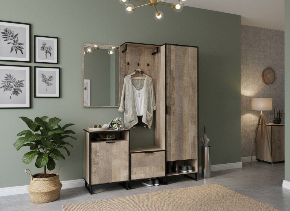 Прихожая Фолк-1 Дуб Гранж песочный