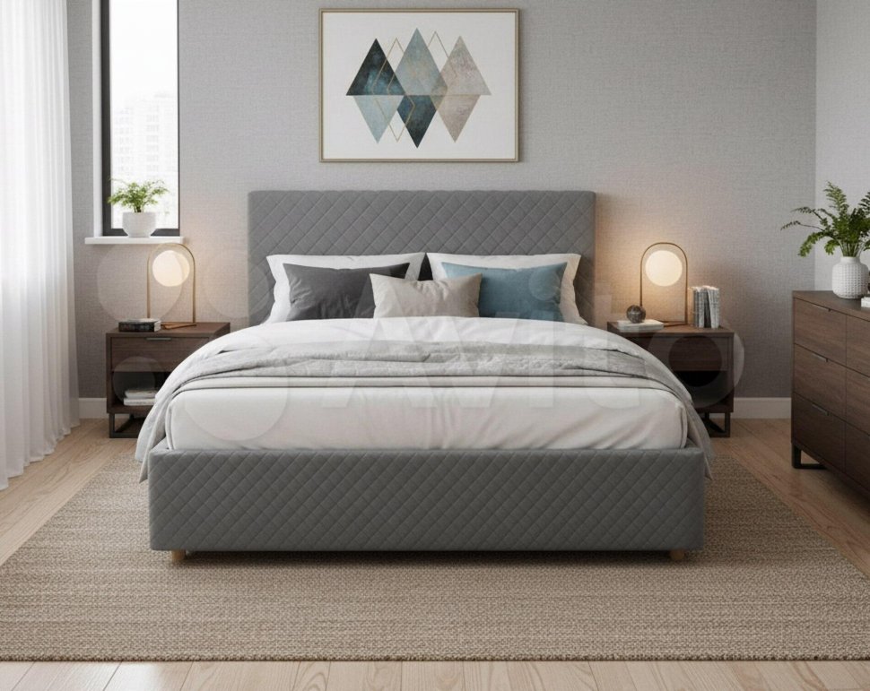 Кровать Galaxy 1600 с под. механизмом / серый №25