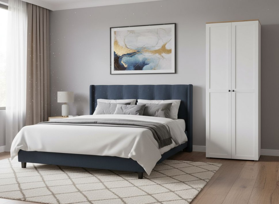 Остин Шкаф для одежды 13.336.02 белый/дуб золотой