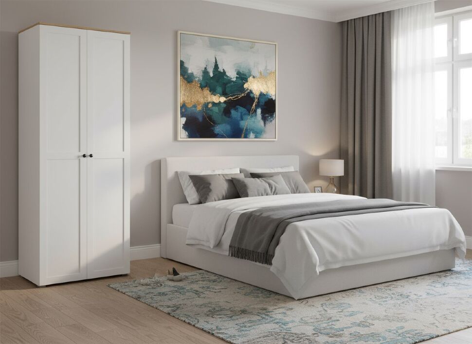 Остин Шкаф для одежды 13.336.02 белый/дуб золотой