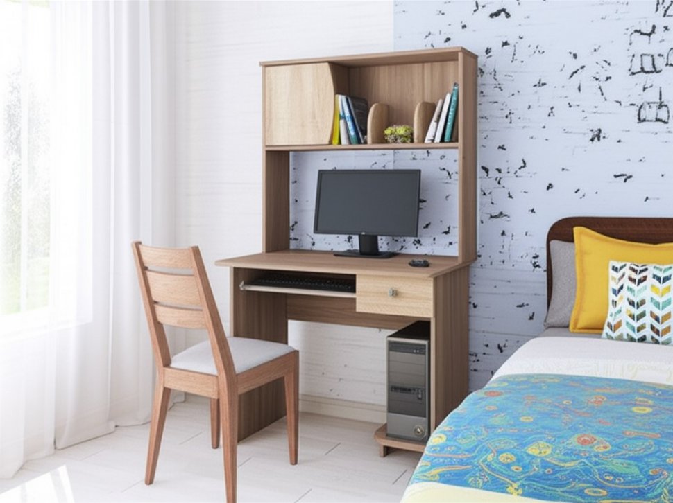 Стол компьютерный Грета-4 ТЭКС (Ясень шимо)