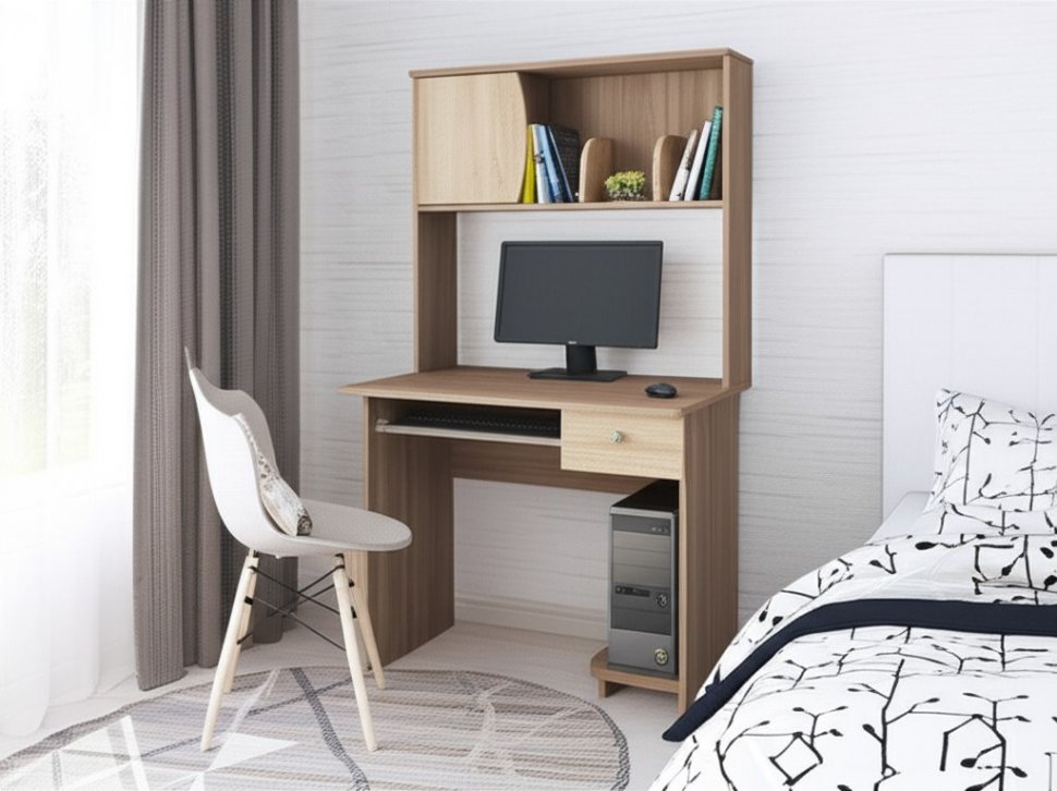 Стол компьютерный Грета-4 ТЭКС (Ясень шимо)