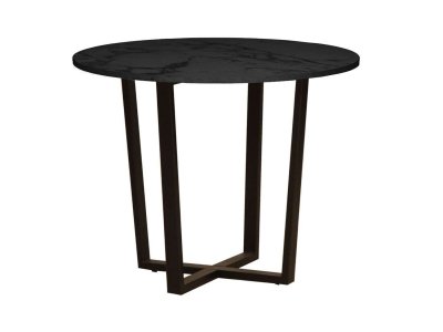 Стол обеденный 42.46 Бланко Черный мрамор/металл черный