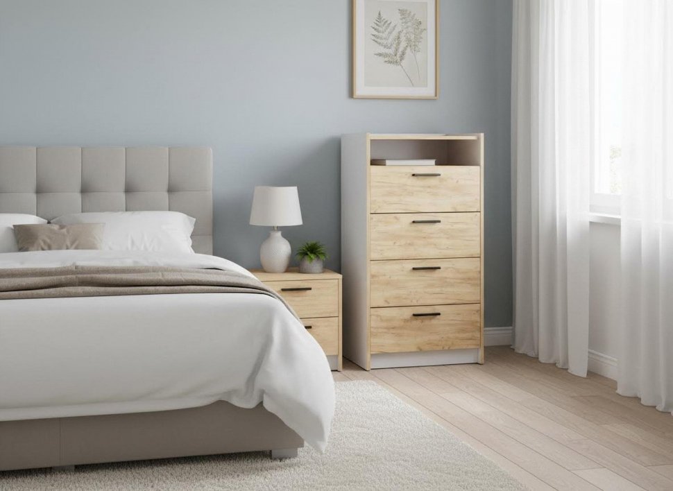 НМ 011.03 Комод Оттавия Белый/Дуб золотой