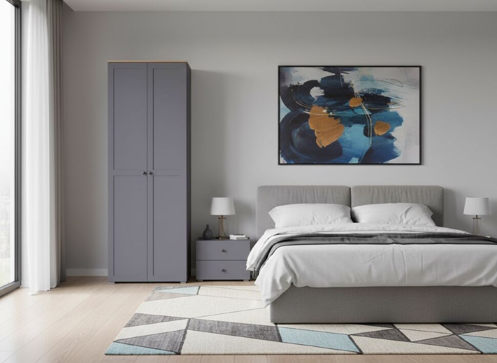 Остин Шкаф для одежды 13.336.02 графит/дуб золотой