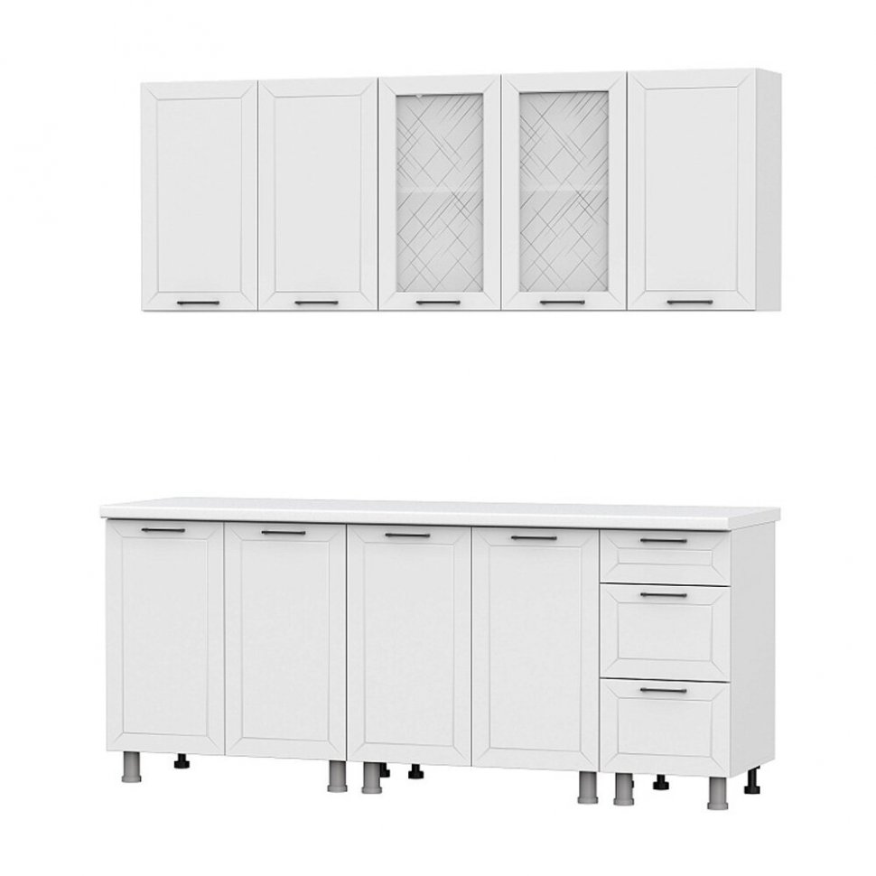 Кухня Вектор 2 м (без столешницы), Белый, Бланж, Бланж