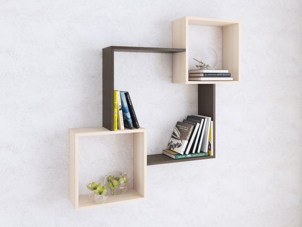 Полка навесная ПН-2 (ТЭКС) Венге / Дуб молочный