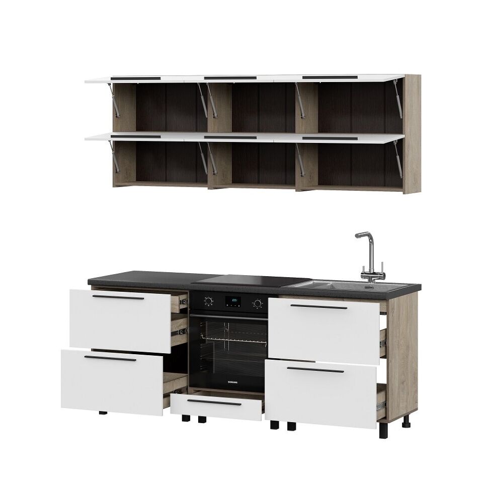 Шкаф кухонный навесной 70 см Этна 7в2я (Софт Вайт)