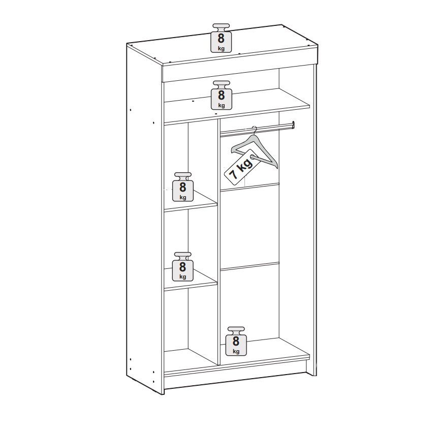 Шкаф-купе Бассо 1000 Дуб сонома/Белый